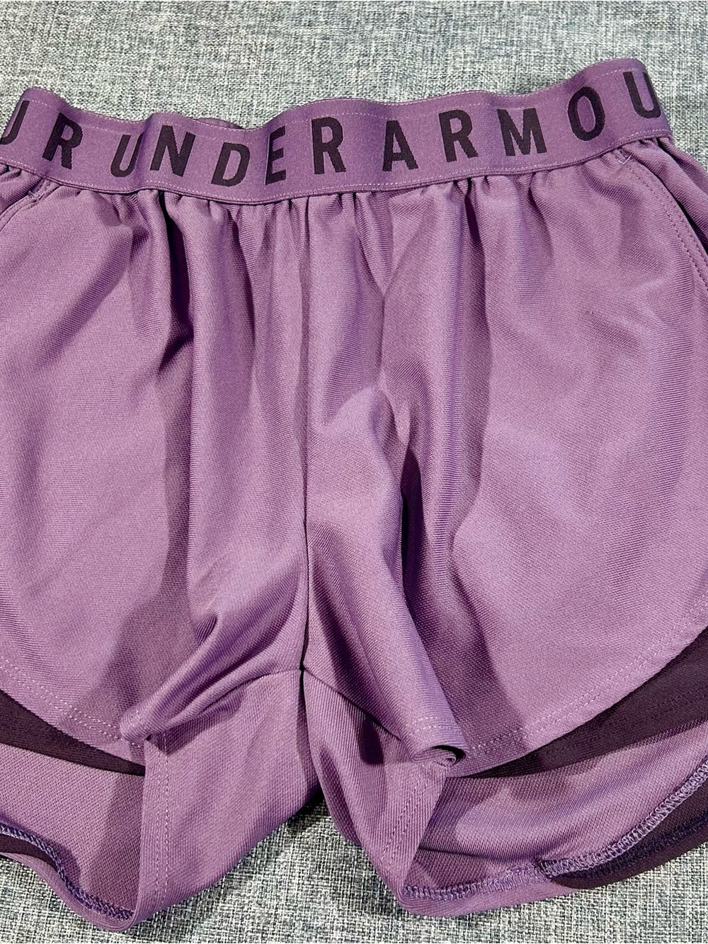 Under Armour Women's Lavender Athletic Shorts with Branded Waistband